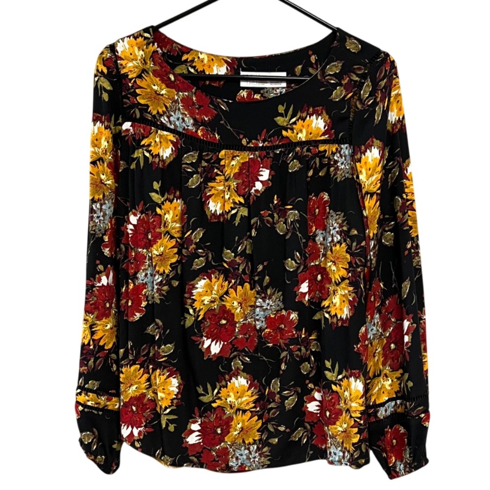 Time and Tru Boho Floral Blouse Size Small